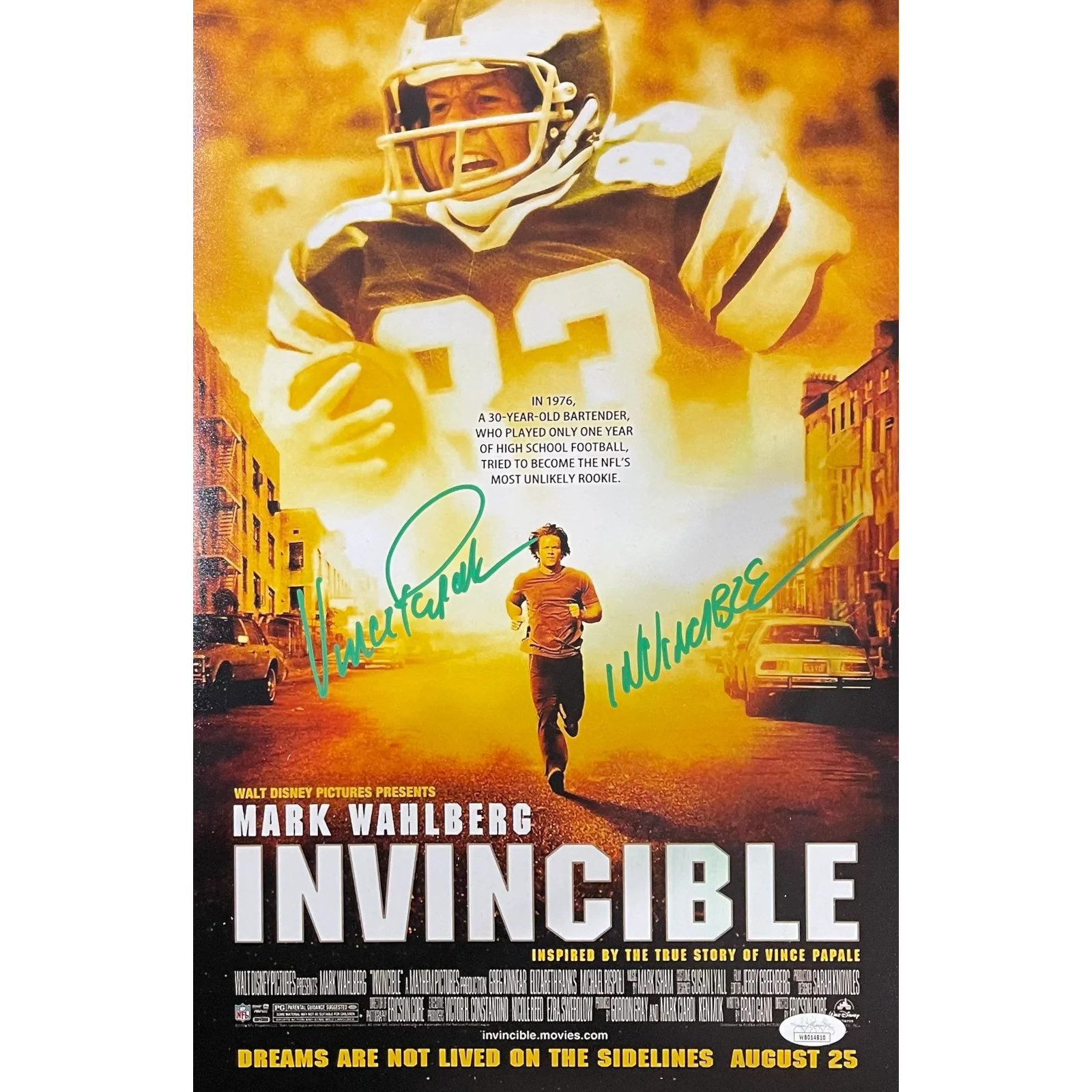 Vince Papale Autographed Invincible 11x17 Mini Movie Poster (Green Pen) w/ 