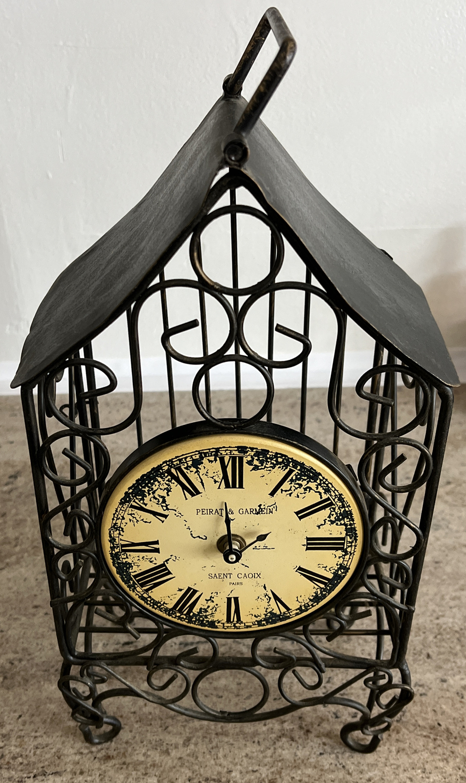 Pierat & Garein Vintage Bird Cage with battery operated clock Pierat & Garein Vintage Bird Cage with battery operated clock