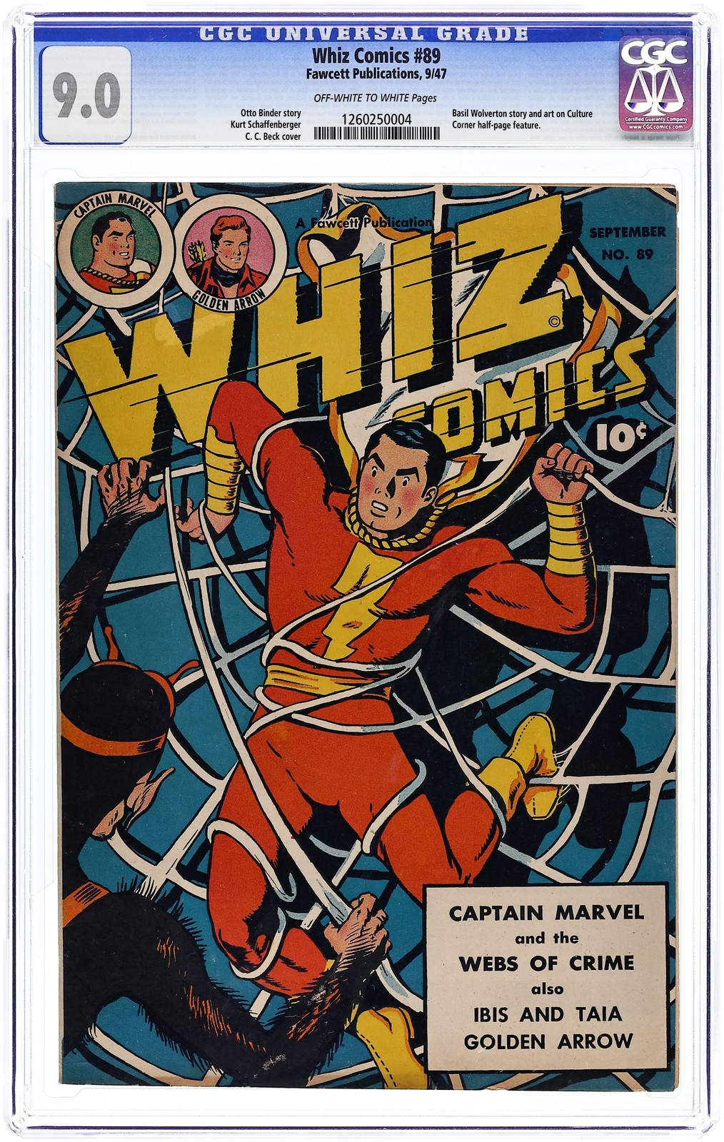 Whiz Comics #89 CGC 9.0 1947 1260250004