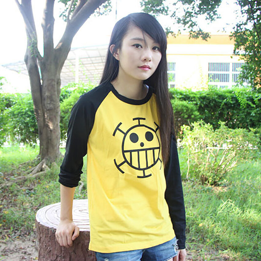 Top Anime Trafalgar Cotton Shirt Long Sleeve Tshirt Tee Clothing T shirt Cosplay