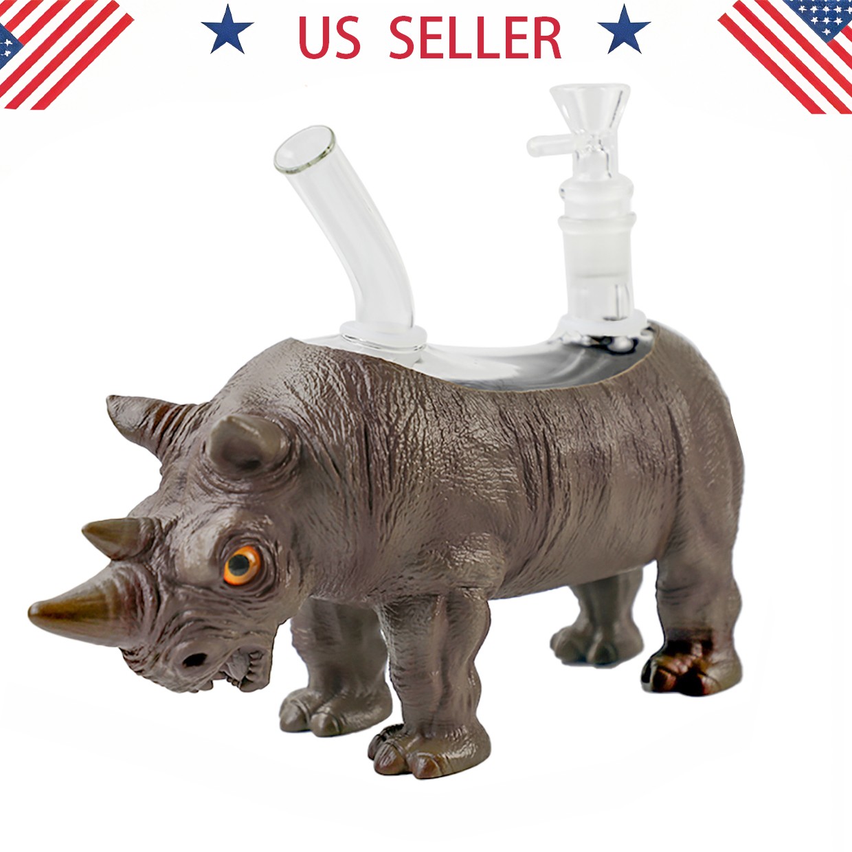 Rhino Hookah  8inch Glass Bongs and Water Pipes Smoking Bubbler Bong 14mm bowl