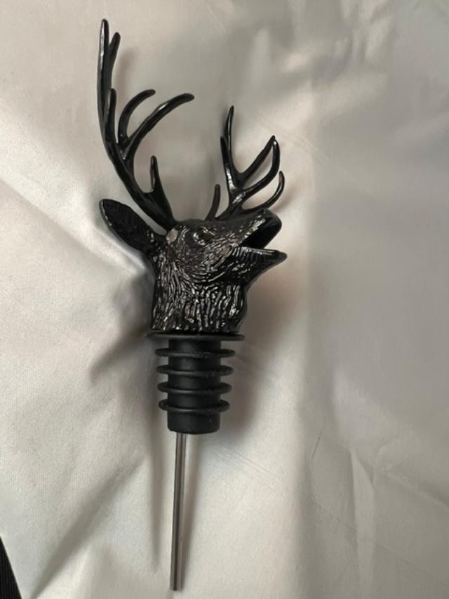 Jagermeister Stag Elk Head Bottle Pourer Black NEW Jagermeister Stag Elk Head Bottle Pourer Black NEW