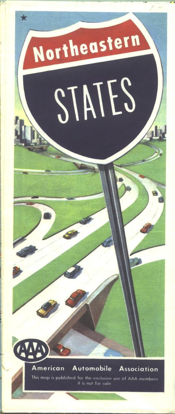 1959-60 AAA Northeastern States Vintage Road Map 1959-60 AAA Northeastern States Vintage Road Map