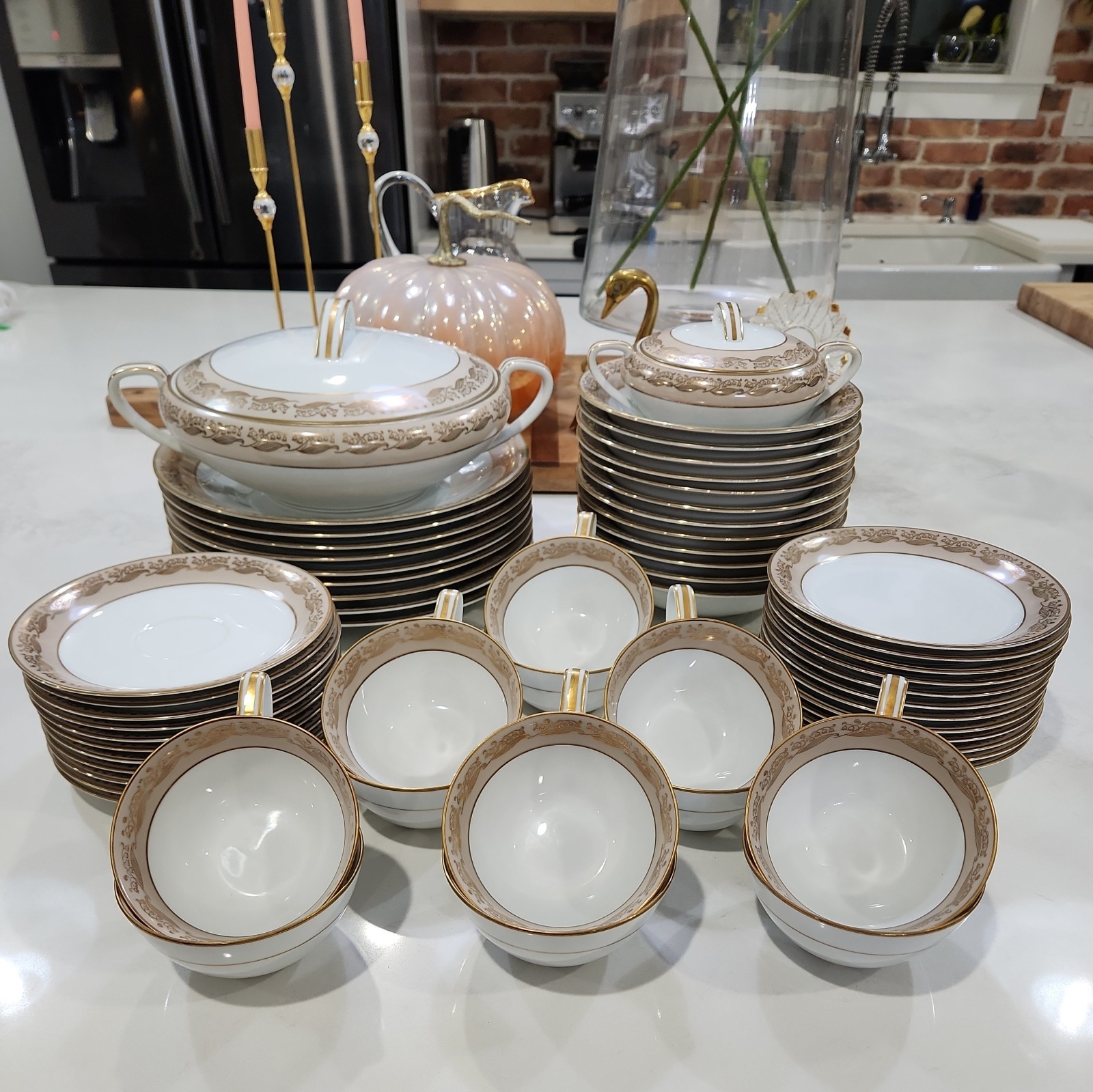 58 Pieces Vintage Noritake Dining Set 5488 Pattern 1953 Japan Home Decor - Read