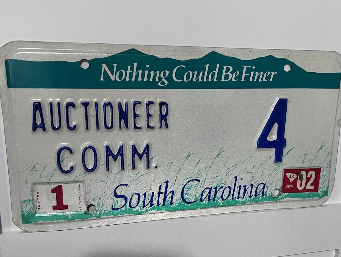 Vintage South Carolina Auctioneer Commission 2002 License Plate \