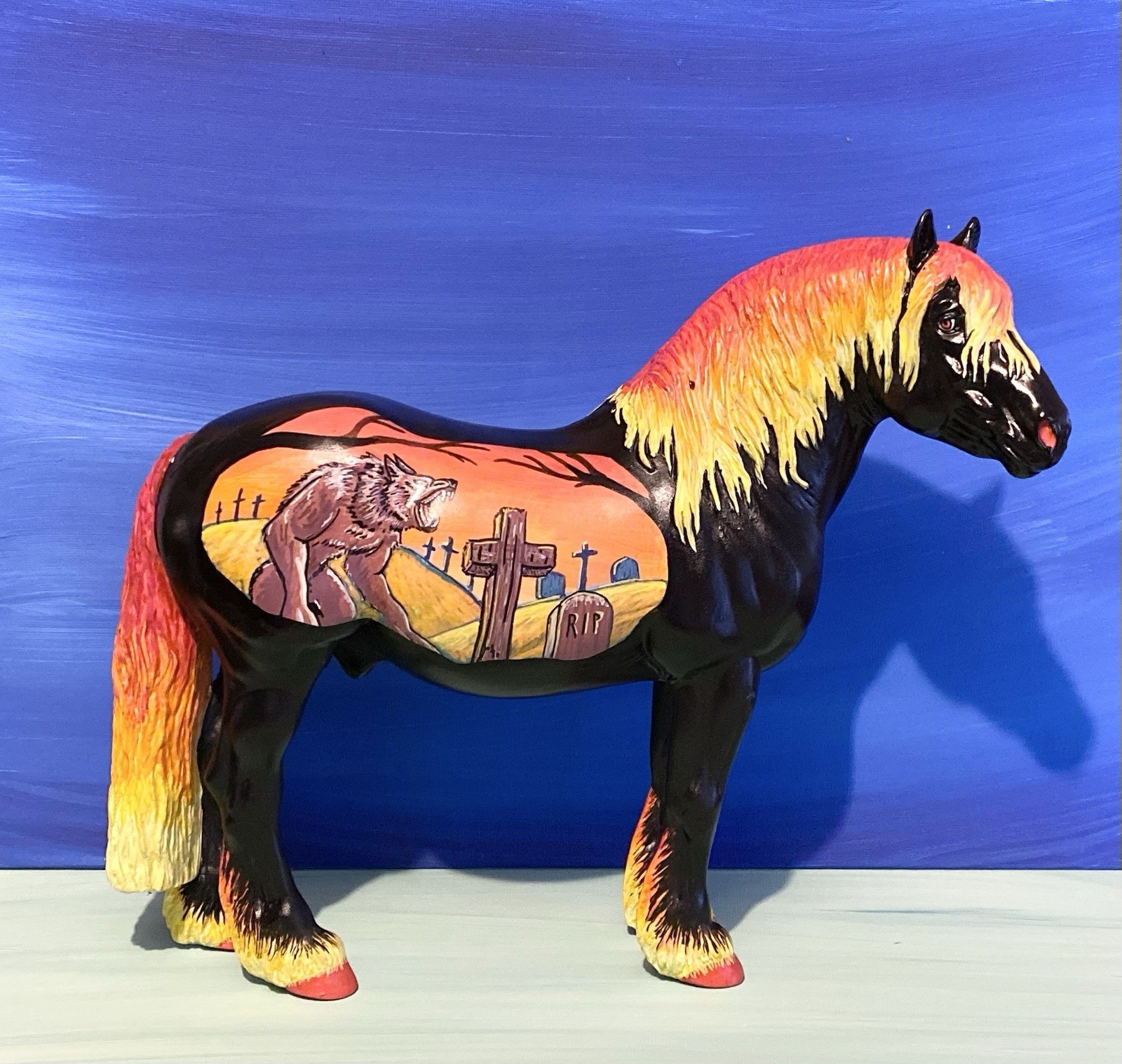 Custom Breyer Traditional Georg Halloween Horse Hand Painted OOAK