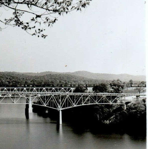 1906 Cumberland Lake Burnside KY Real Photo Photo RPPC Highway Bridge Train 