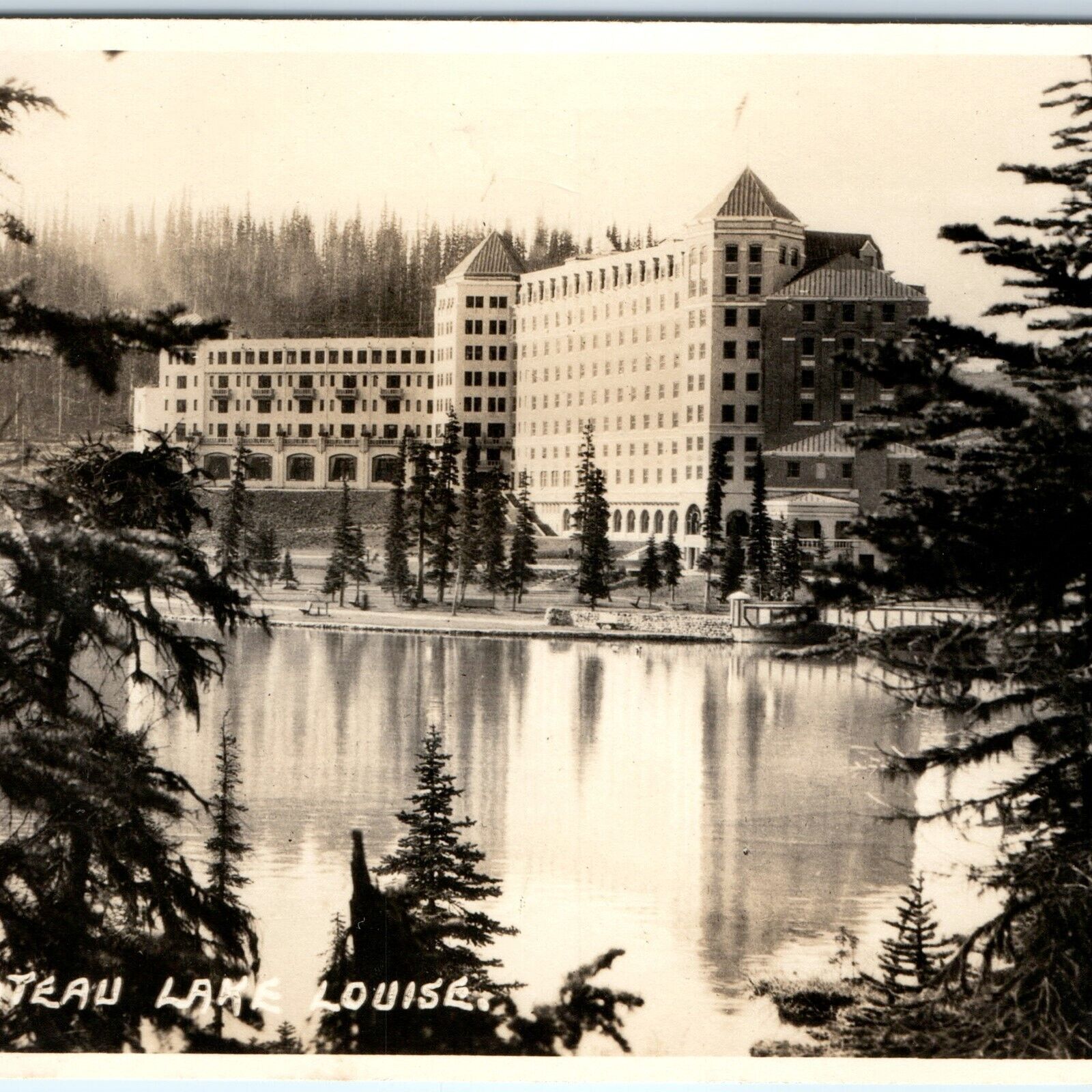 c1920s Lake Louise Alta RPPC Fairmont Chateau Hotel Real Photo Byron Harmon A173