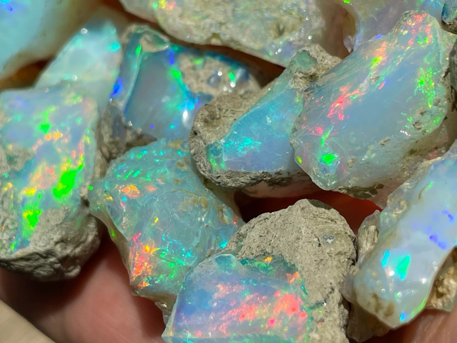 50Ct Natural Ethiopian Jumbo Welo Fire Opal Rough Specimen Gemstone 9-16 Pcs Lot