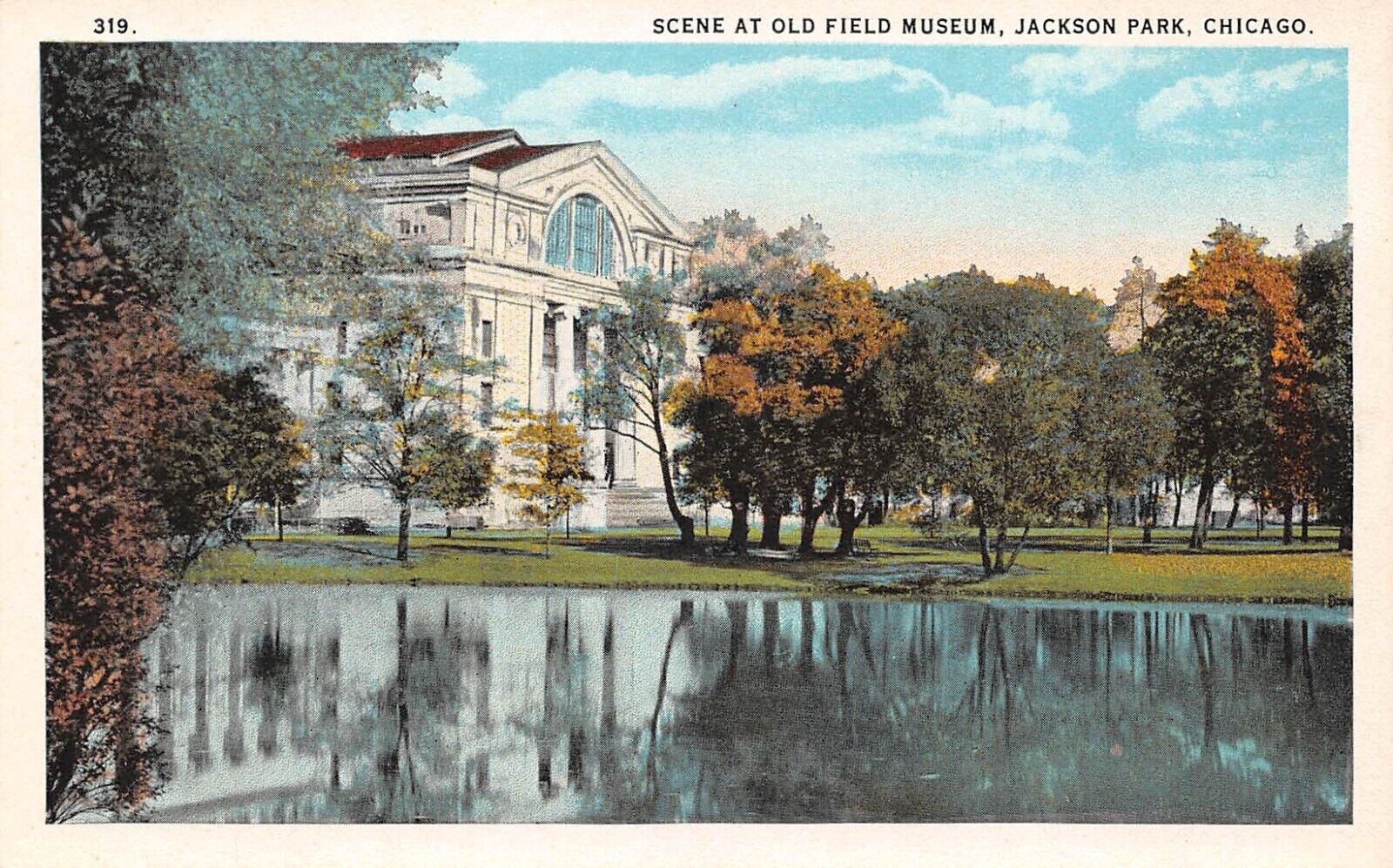 Scene at Old Field Museum Jackson Park Chicago Illinois Postcard