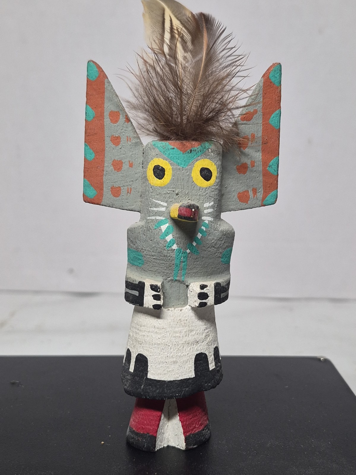 Vintage Native American Hopi Southwest Mini Kachina Doll L. POOLEY Hopi OWL 4.5\