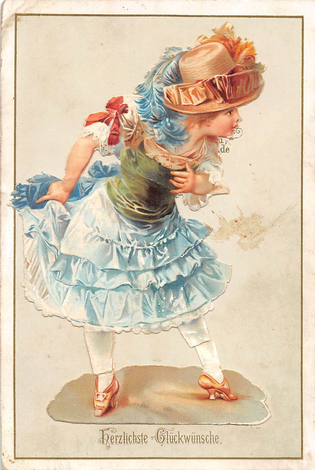 1886 GERMAN~HERZLICHSTE GLUCKWUNSCHE~WARMEST CONGRATULATIONS~GREETING CARD