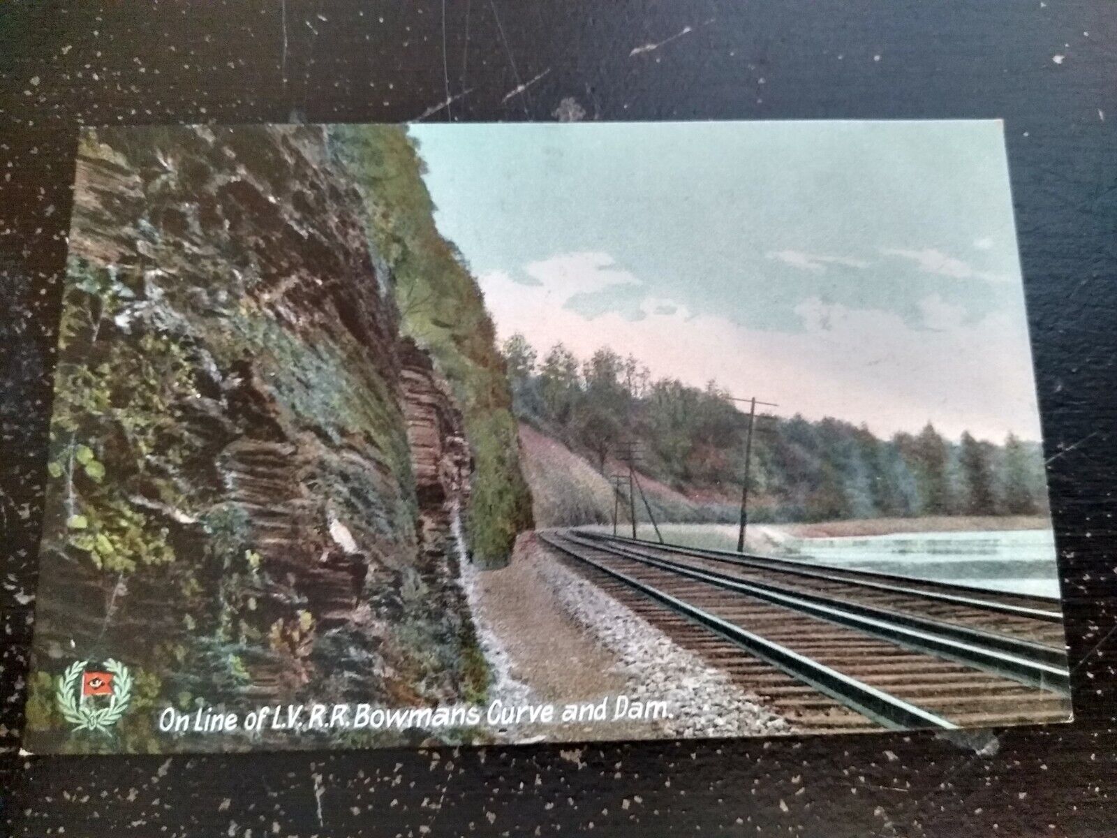 LV RR Bowmans Curve And Dam Scenic Train Railroad Postcard