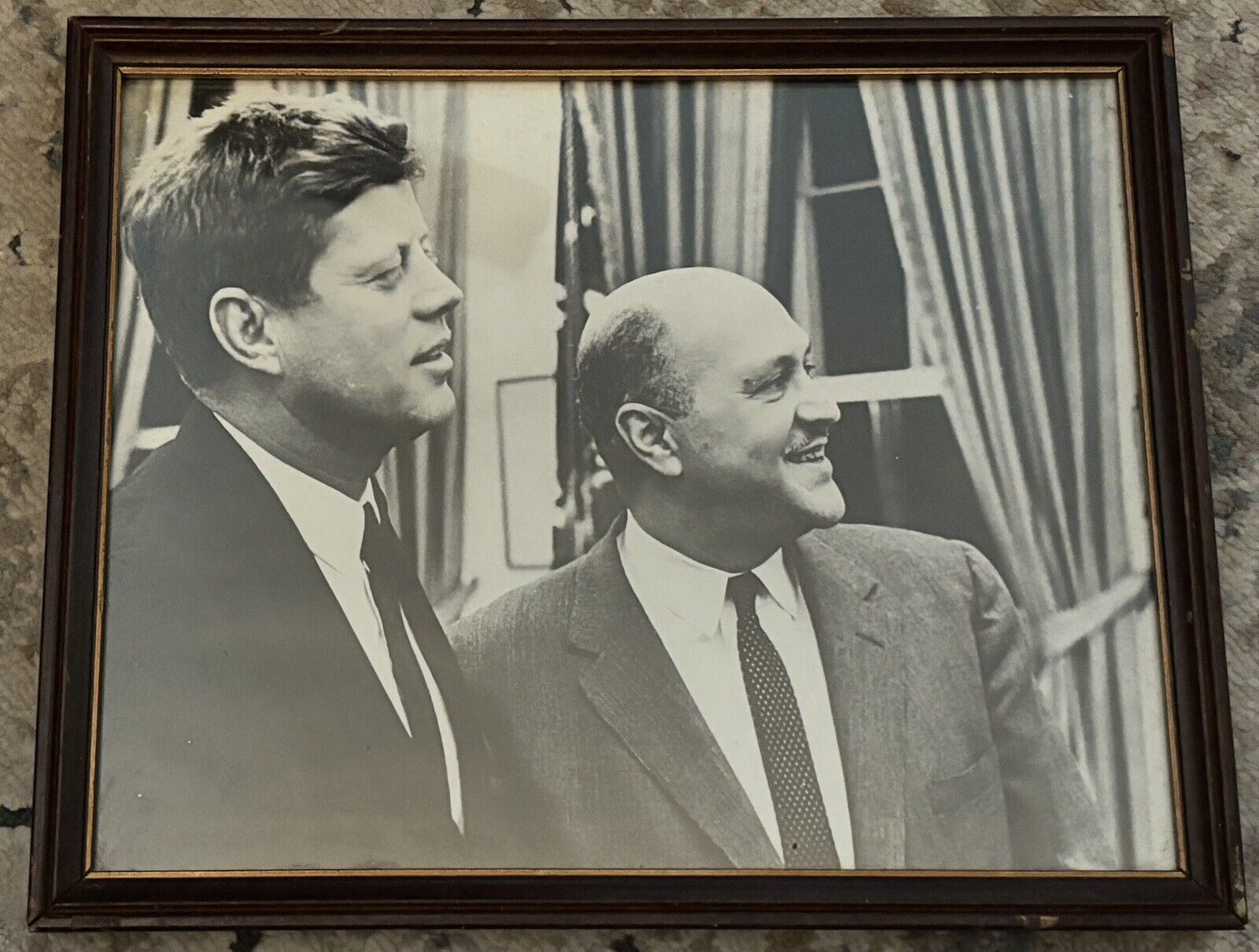 Original Framed Photograph - JFK - John Fitzgerald Kennedy - Black And White B&W