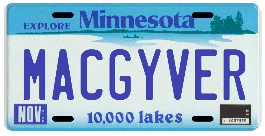 Macgyver TV Show Minnesota License Plate