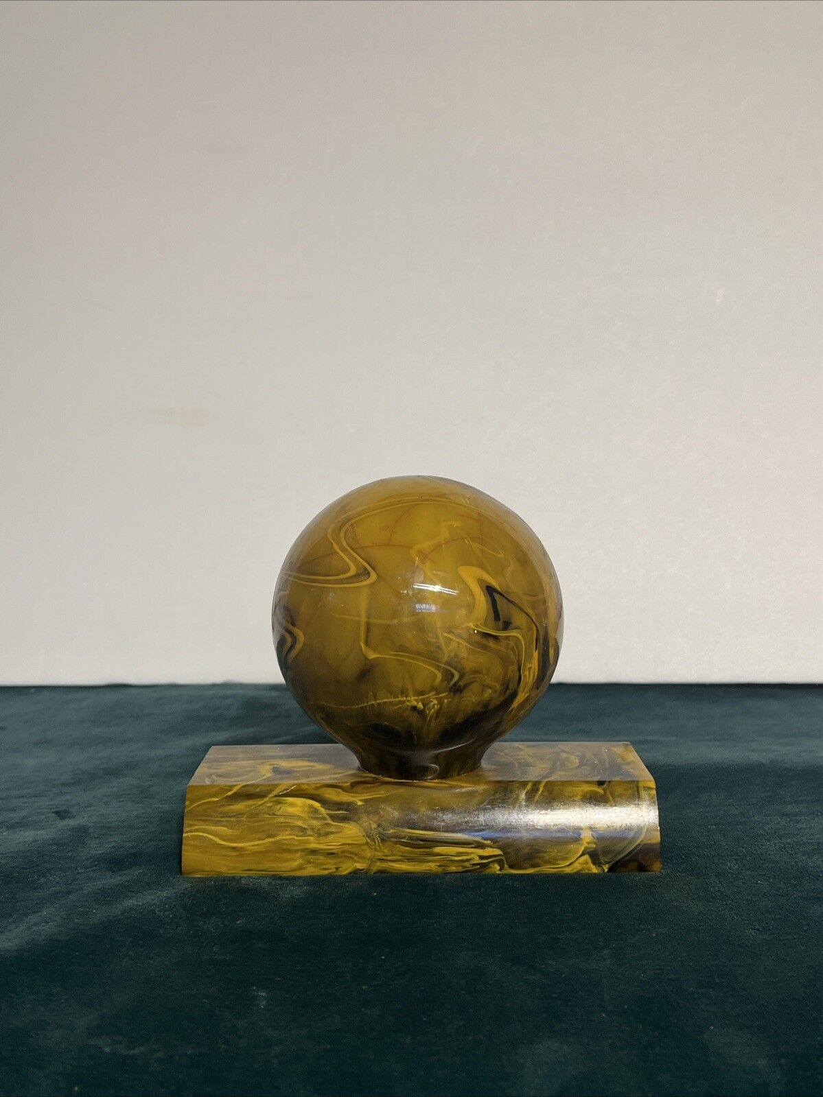 Vintage Butterscotch Bakelite Catalin Ball 690 grams with Stand All Real Tested