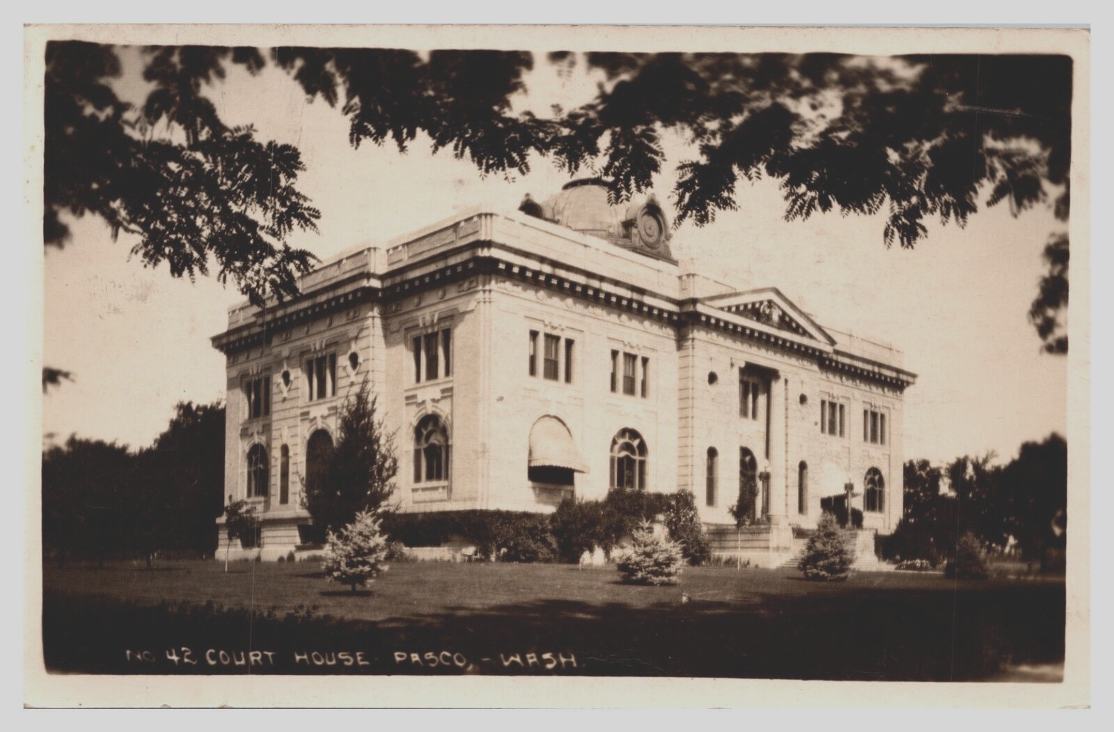 Vintage Court House Pasco Washington WA Posted 1923 RPPC Real Photo  Postcard