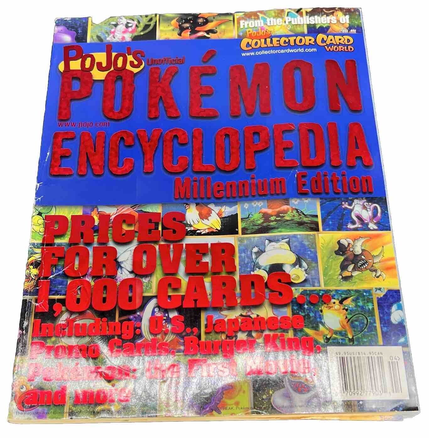 PoJo's POKEMON Encyclopedia Guide Book Millennium Edition Vtg Condition Issues