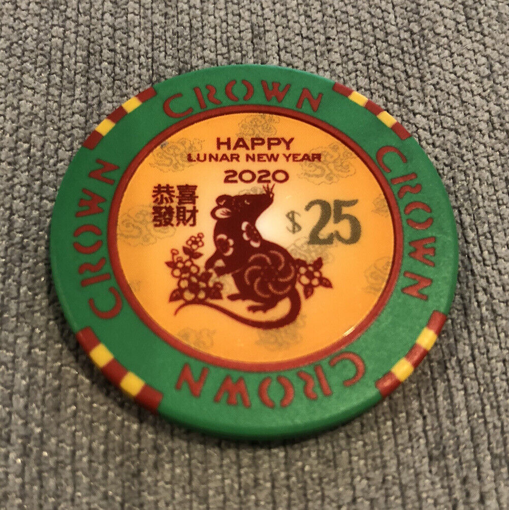 2020 RARE LIMITED “CROWN CASINO” Chinese Lunar New Year RAT $25 Chip