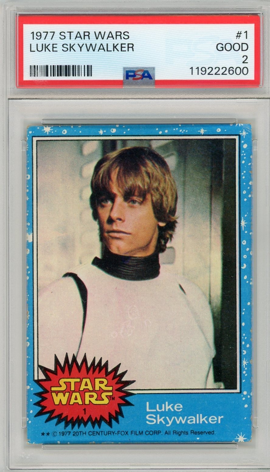 1977 STAR WARS LUKE SKYWALKER PSA 2 No. 1 Iconic Card