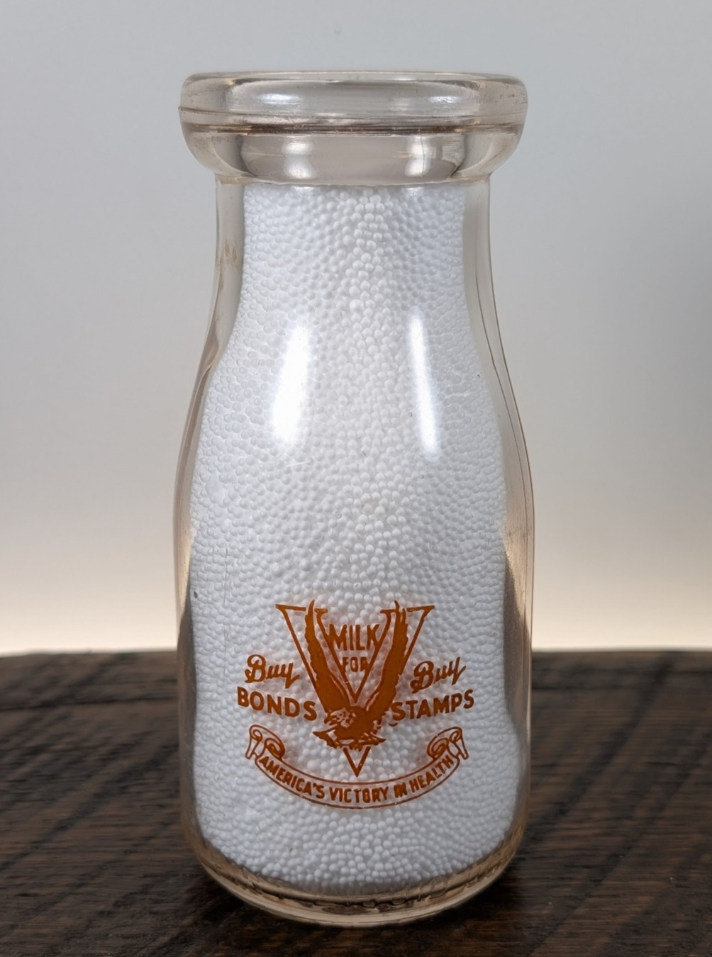 Half Pint Lenick\'s Dairy War Bonds LaPorte La Porte IN IND INDIANA Milk Bottle Half Pint Lenick\'s Dairy War Bonds LaPorte La Porte IN IND INDIANA Milk Bottle