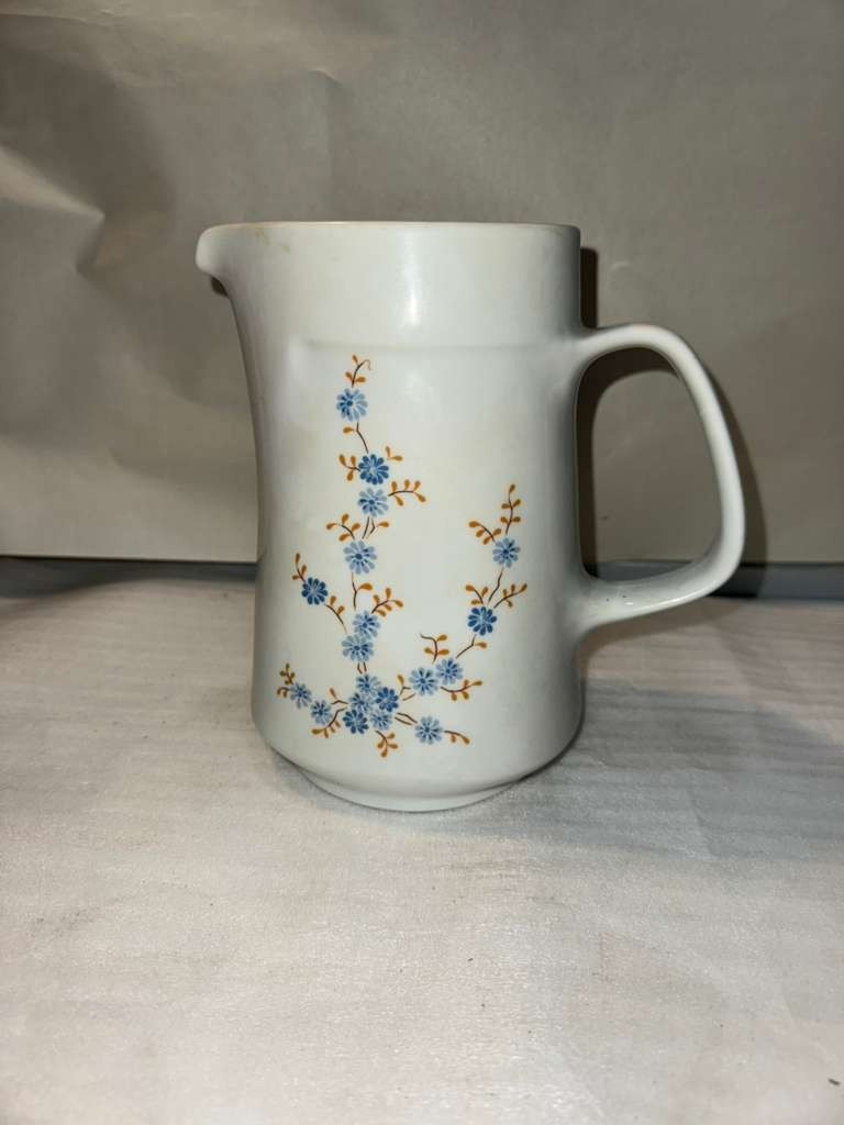 Vintage Hungarian Porcelain Pitcher – Blue Floral Vintage Hungarian Porcelain Pitcher – Blue Floral