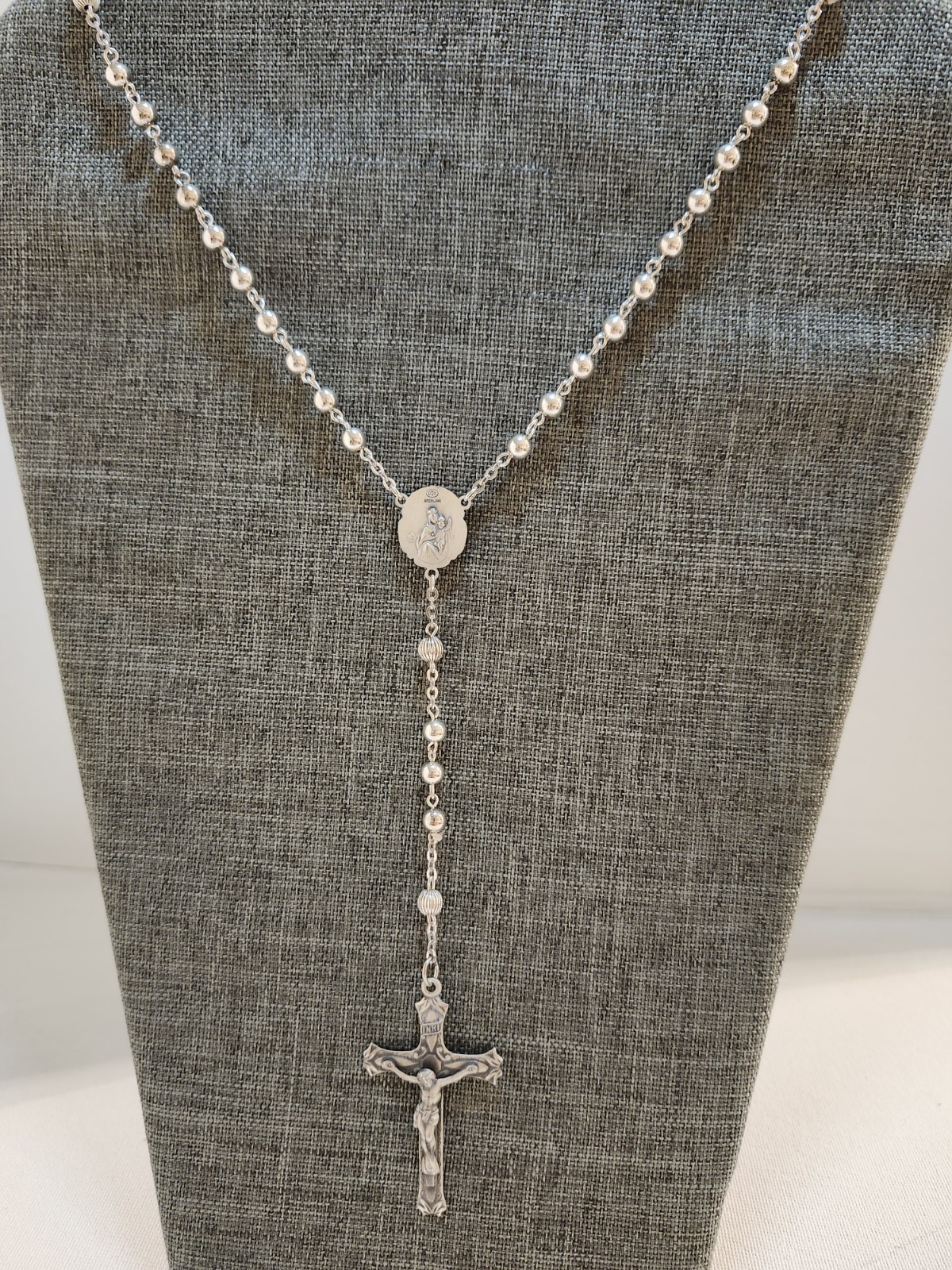 Vintage Catholic Rosary Sterling Silver / 17 Vintage Catholic Rosary Sterling Silver / 17