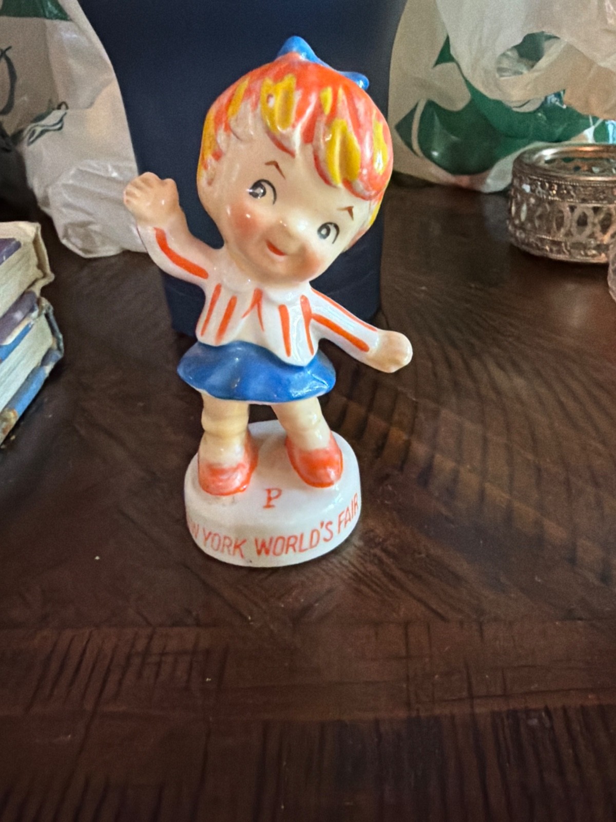 Vintage 1963 New York World's Fair Salt And Pepper Shakers Boy And Girl Japan