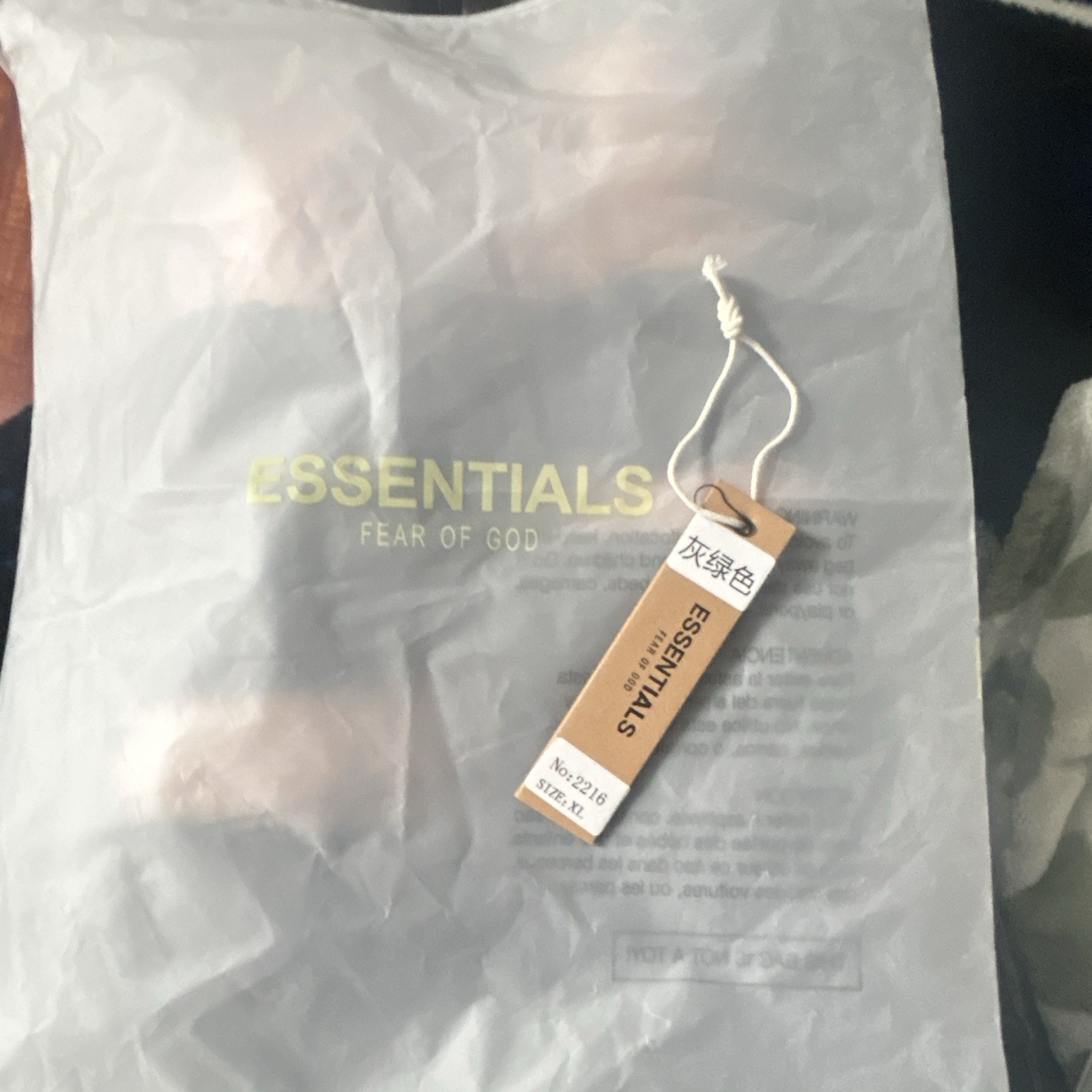 Authentic Fear of God Essentials PLASTIC BAG & TAGS ONLY - NO CLOTHING Authentic Fear of God Essentials PLASTIC BAG & TAGS ONLY - NO CLOTHING