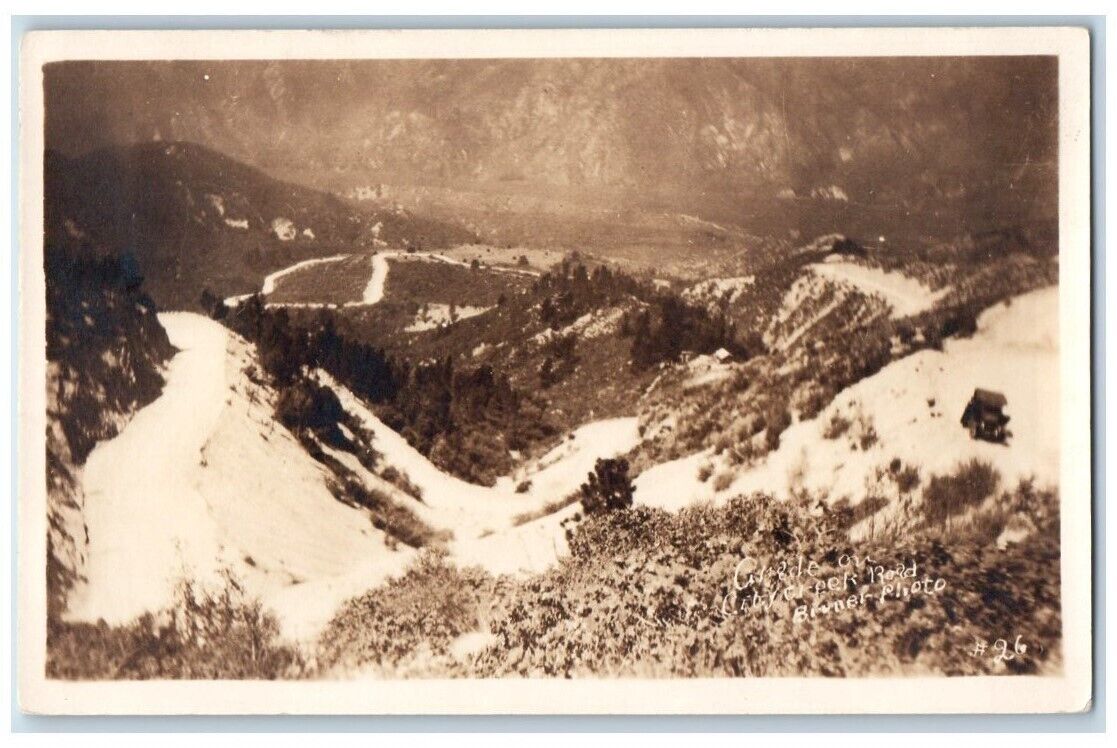 c1910's Grade Over City Creek Road Mountain CA RPPC Photo Unposted Postcard