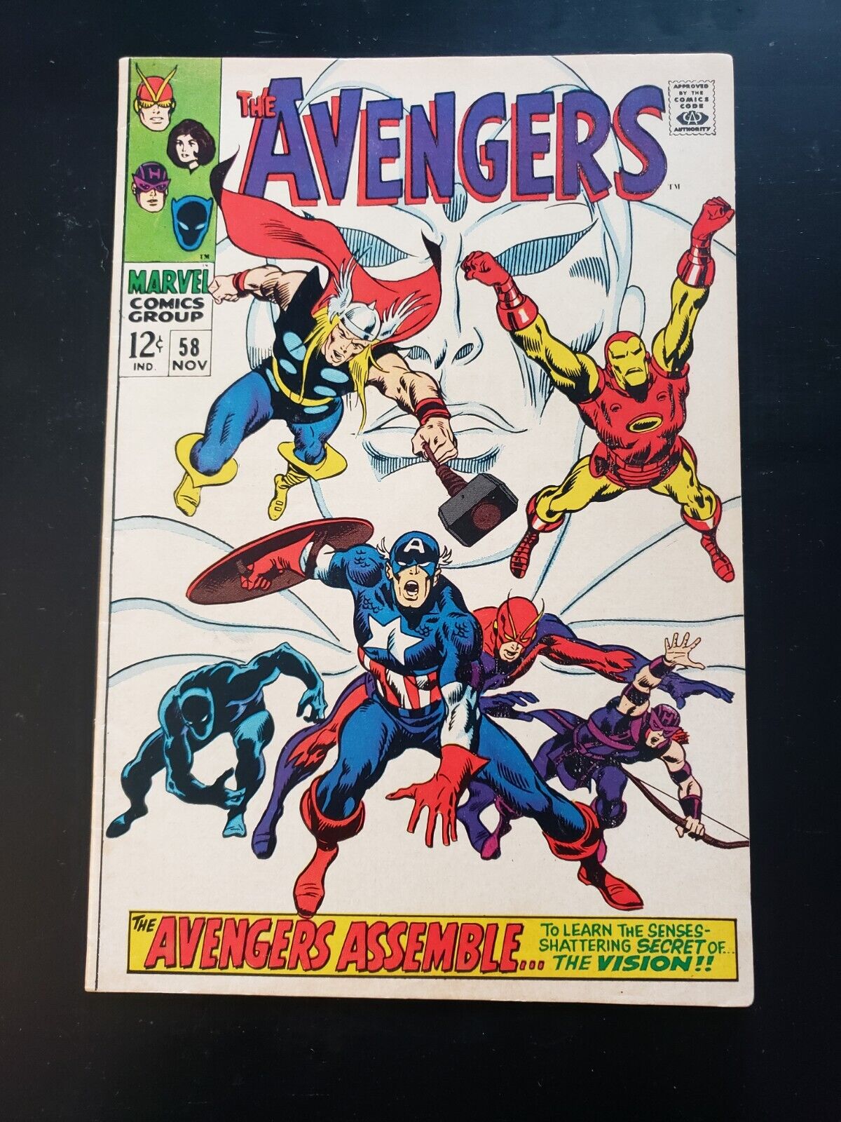 Avengers 58 F/VF 7.0 Origin & 2nd Appearance of Vision Marvel 1968