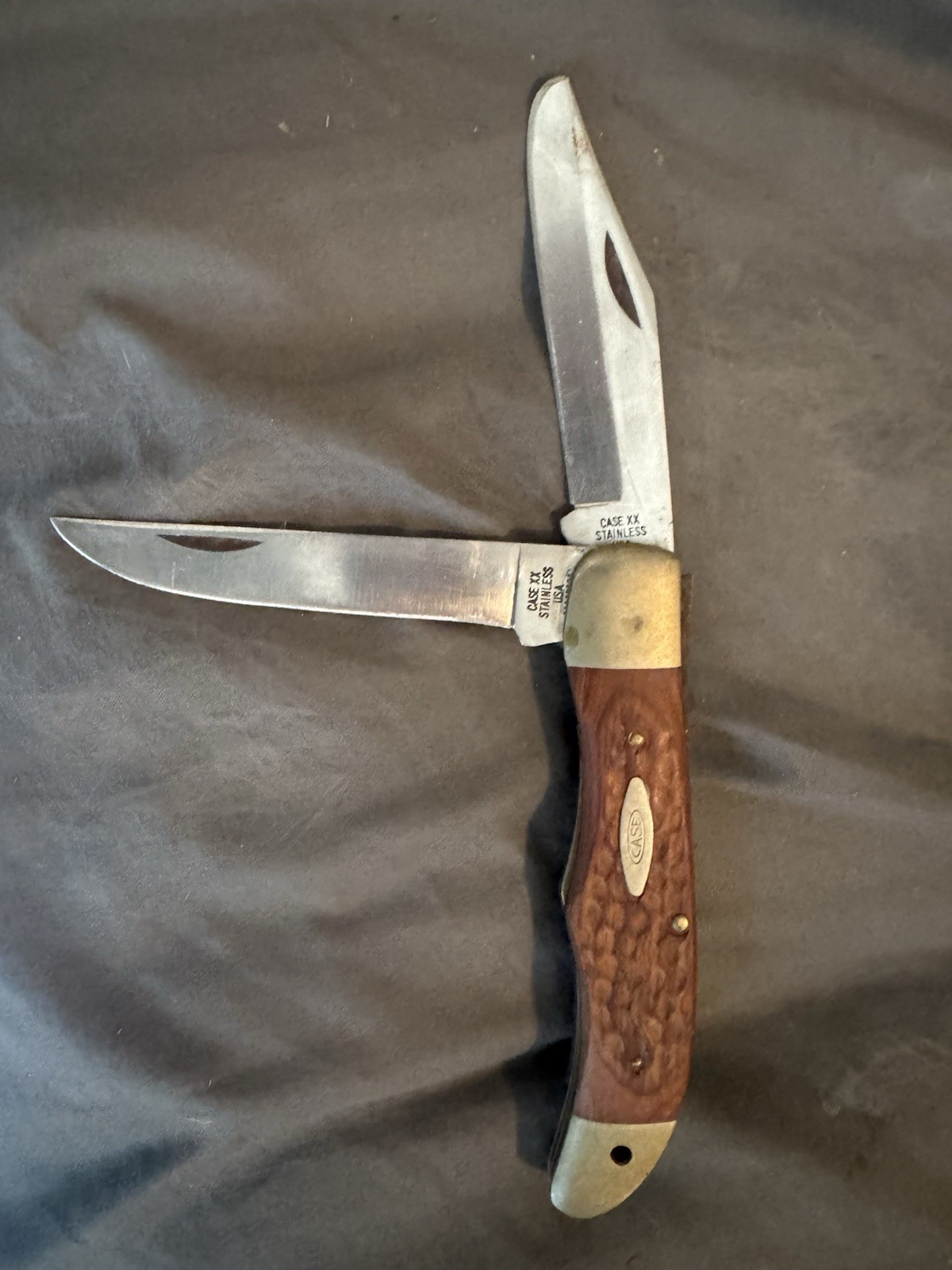 Vintage Case XX 6265 SAB Folding Hunter Knife 9 Dots 1971 Wood Brown Read Vintage Case XX 6265 SAB Folding Hunter Knife 9 Dots 1971 Wood Brown Read