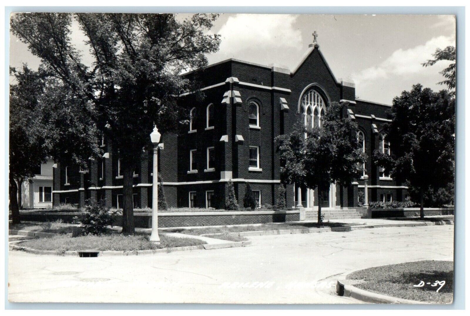 c1940s Church Car Accident Funeral Abilene Kansas KS RPPC Photo Vintage Postcard