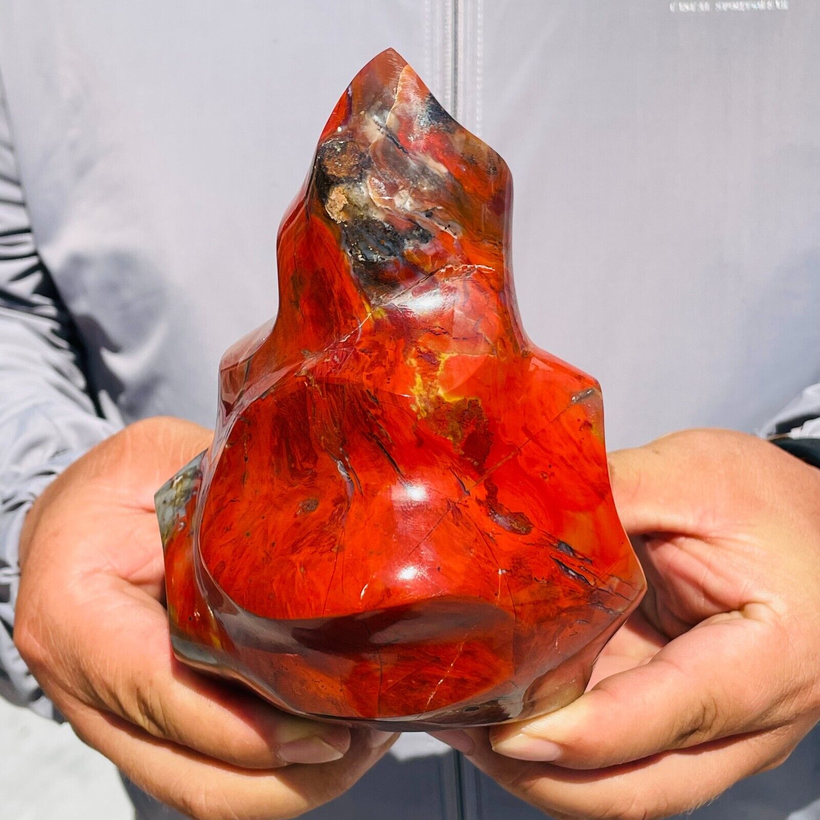 1345g Natural Red Ocean Jasper Torch Quartz Crystal Display Healing