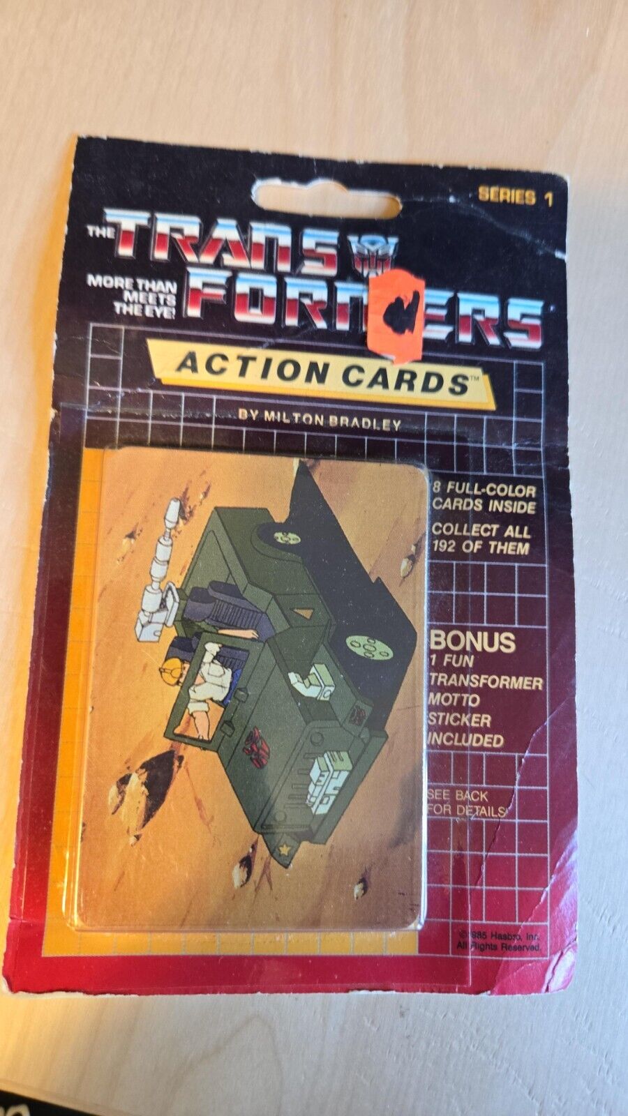 1985 Hasbro Transformers Action Cards Sealed Pack - Hound Rolls into Battle