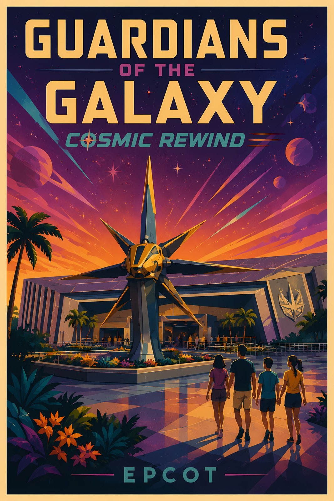 Guardians of the Galaxy Cosmic Rewind Epcot Xandar Starburst Monument Disney