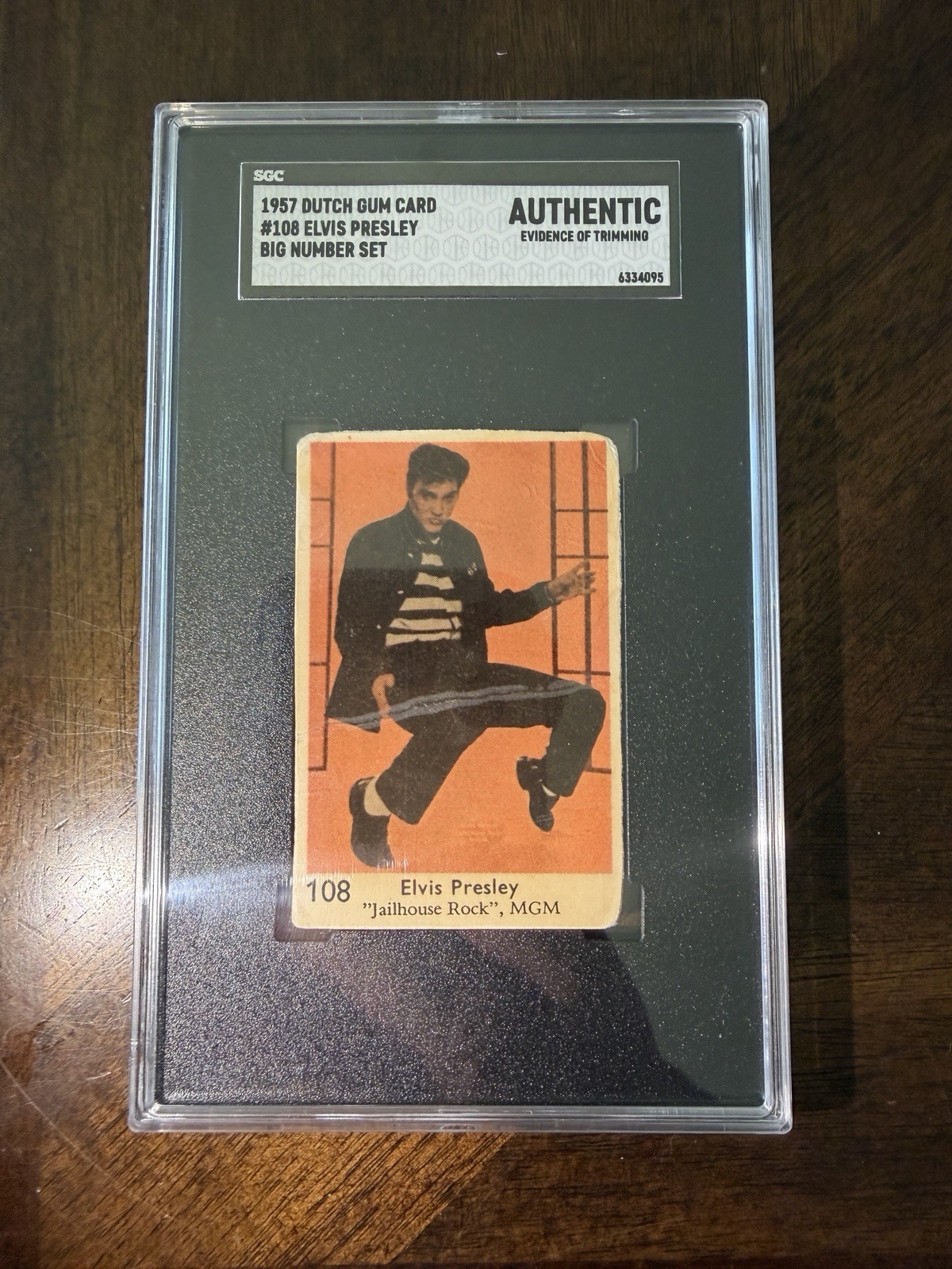 1957 Dutch Gum Large Number Studio Series Elvis Presley #108 SGC Jailhouse Rock