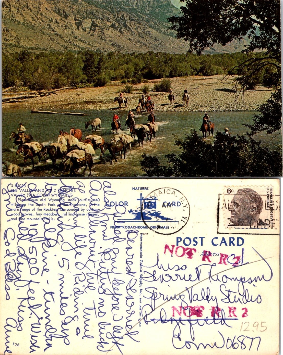 Cody, WY The Valley And A 2 Z Ranches, Rockies Mountain Range Postcard 71162