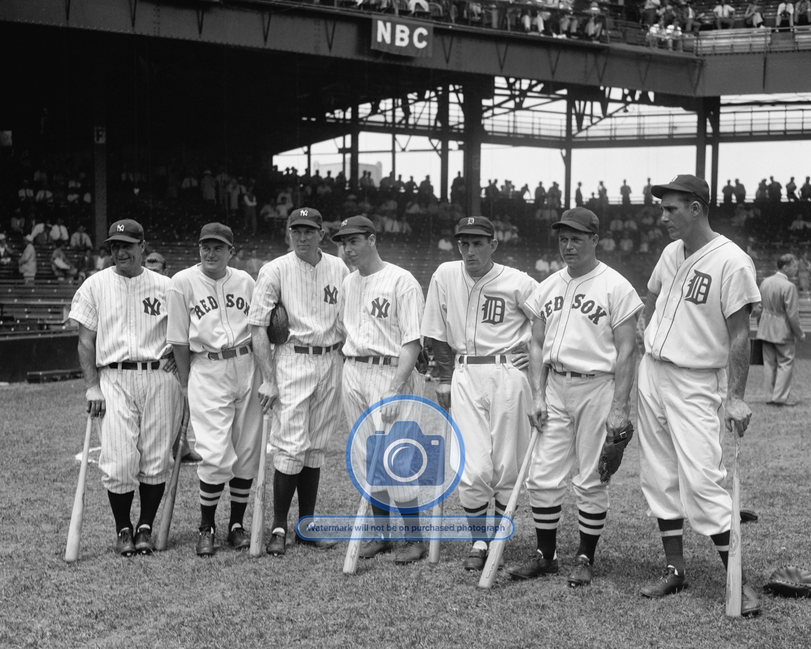 ALL-STAR BASEBALL PLAYERS GEHRIG DIMAGGIO GRIFFITH STADIUM 8X10 PHOTO
