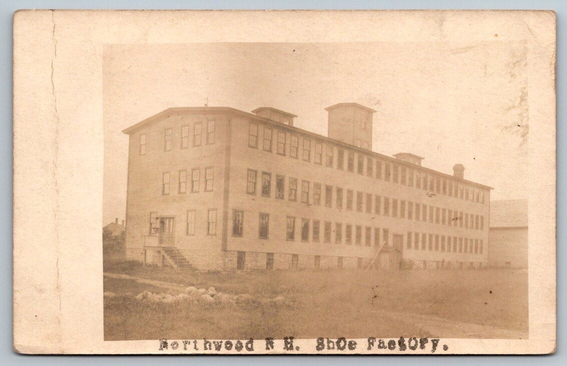 RPPC Northwood New Hampshire Shoe Factory Real Photo Postcard 1912 RPPC Northwood New Hampshire Shoe Factory Real Photo Postcard 1912