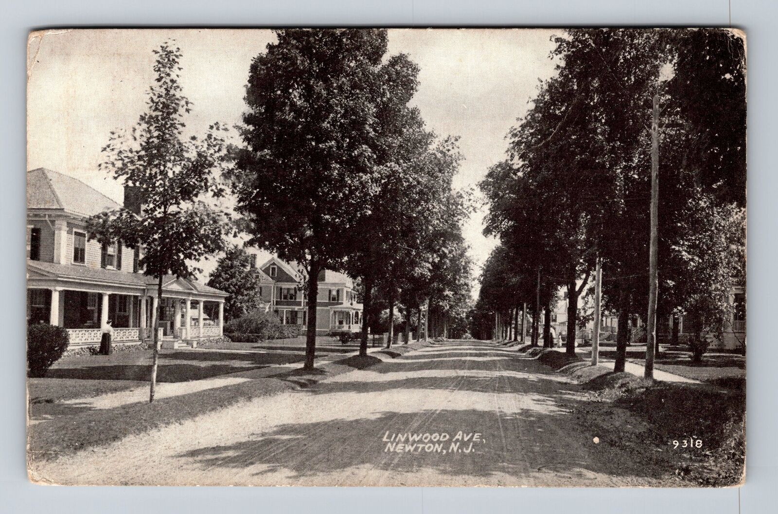 Newton NJ-New Jersey, Residences On Linwood Ave, Antique, Vintage Postcard