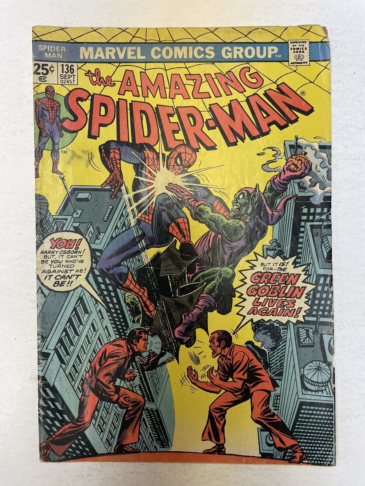 Amazing Spider-Man #136 1st app. Harry Osborn as Green Goblin 1974 Marvel Comics