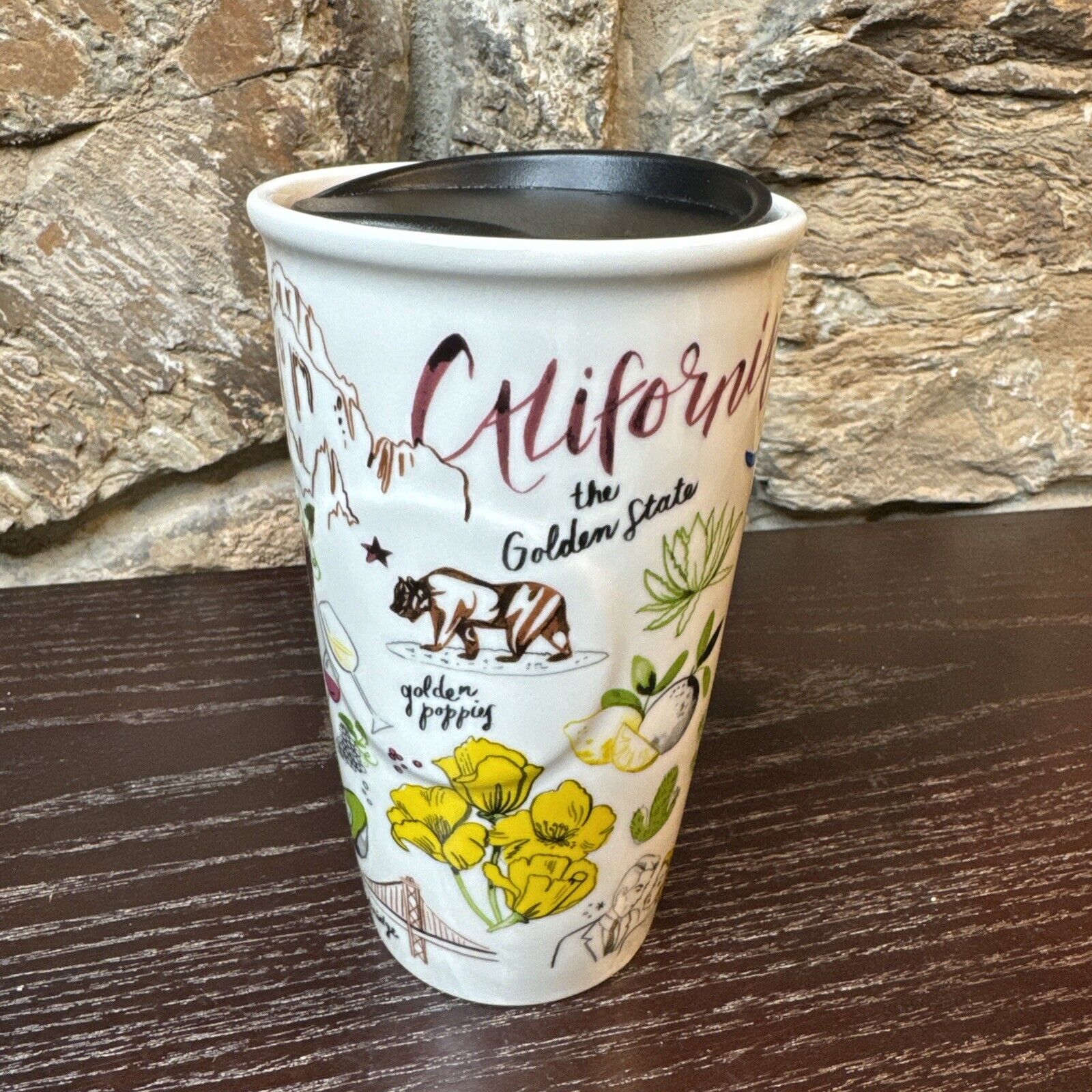 Starbucks 2016 California Golden State Ceramic Tumbler Travel Mug