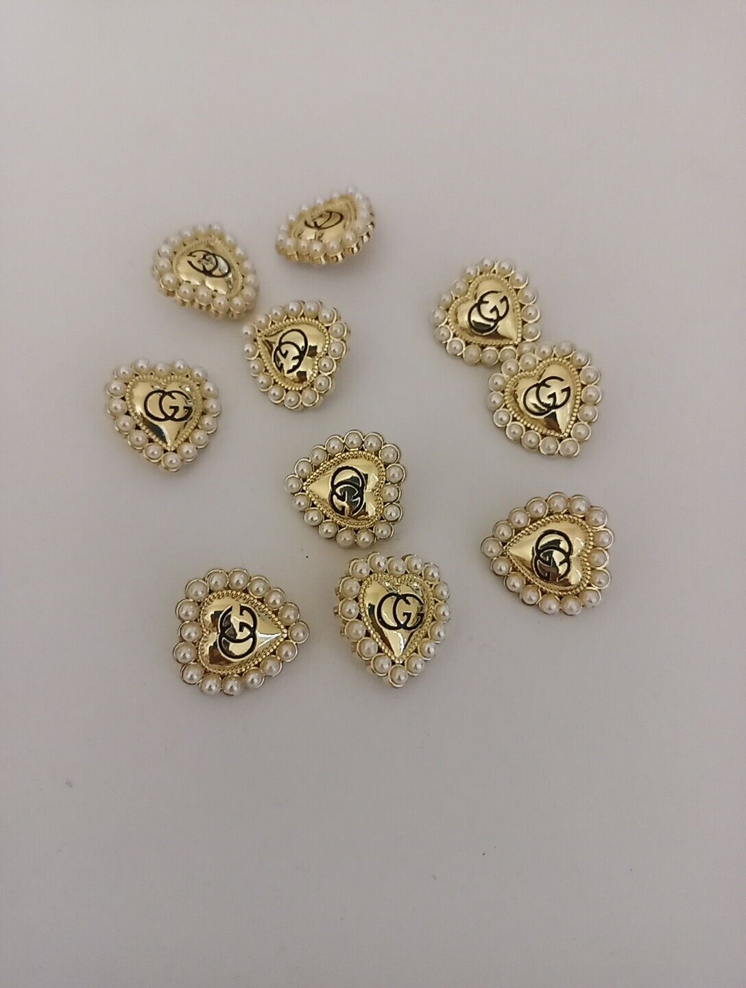 Gucci Lot Of 10  buttons 22 mm Gold Tone Gg Designer Button Replacement Button 