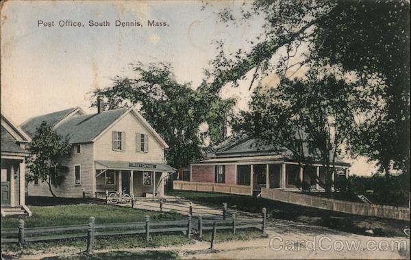 1908 South Dennis,MA Post Office Barnstable County Massachusetts Postcard