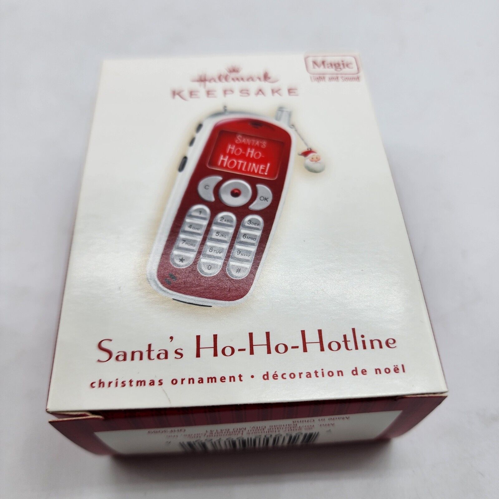 Hallmark Santa\'s Ho-Ho-Hotline Cell Phone Ornament 2007 Light, Sound - Works
