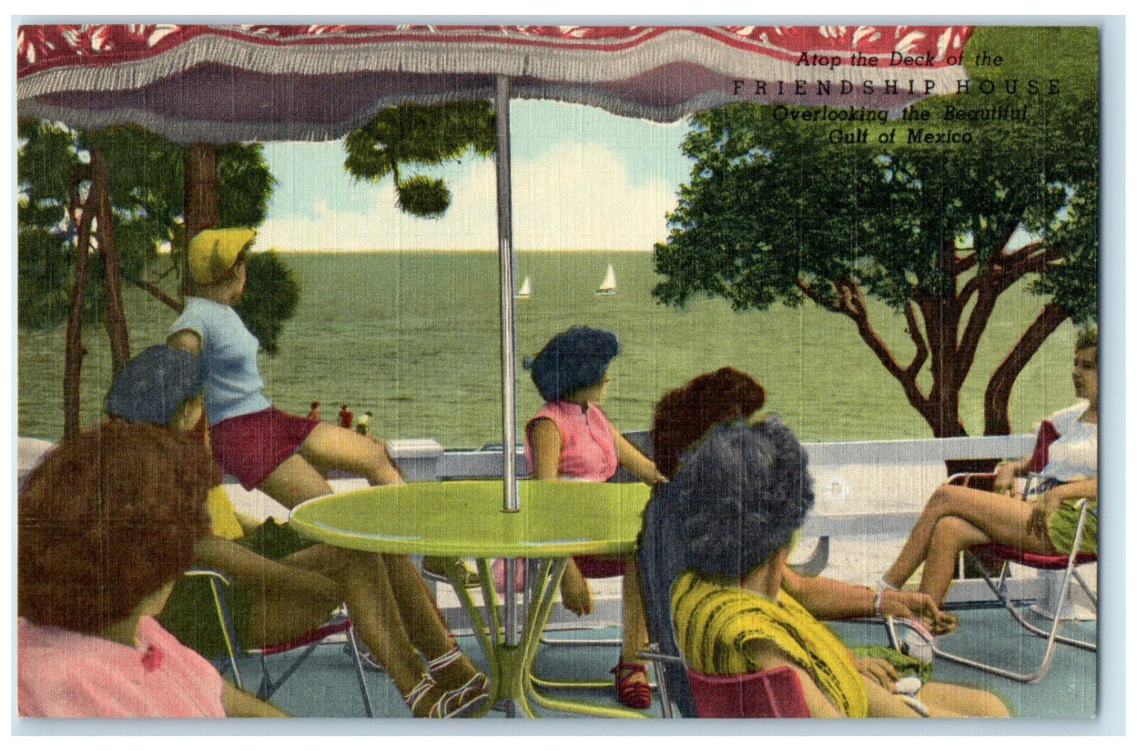 c1950's Overlooking Scene at Friendship House Miss City Mississippi MS Postcard