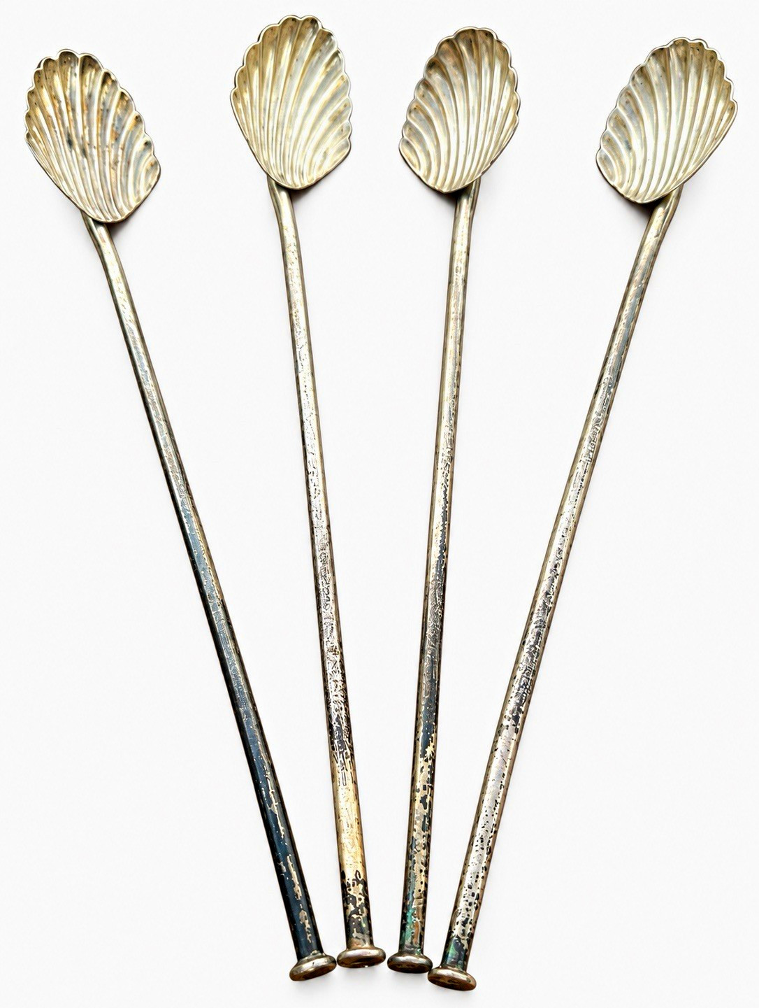 Vintage Mexican Sterling Silver Shell Sipper Straws Cocktail Stirrers Set of 4 Vintage Mexican Sterling Silver Shell Sipper Straws Cocktail Stirrers Set of 4