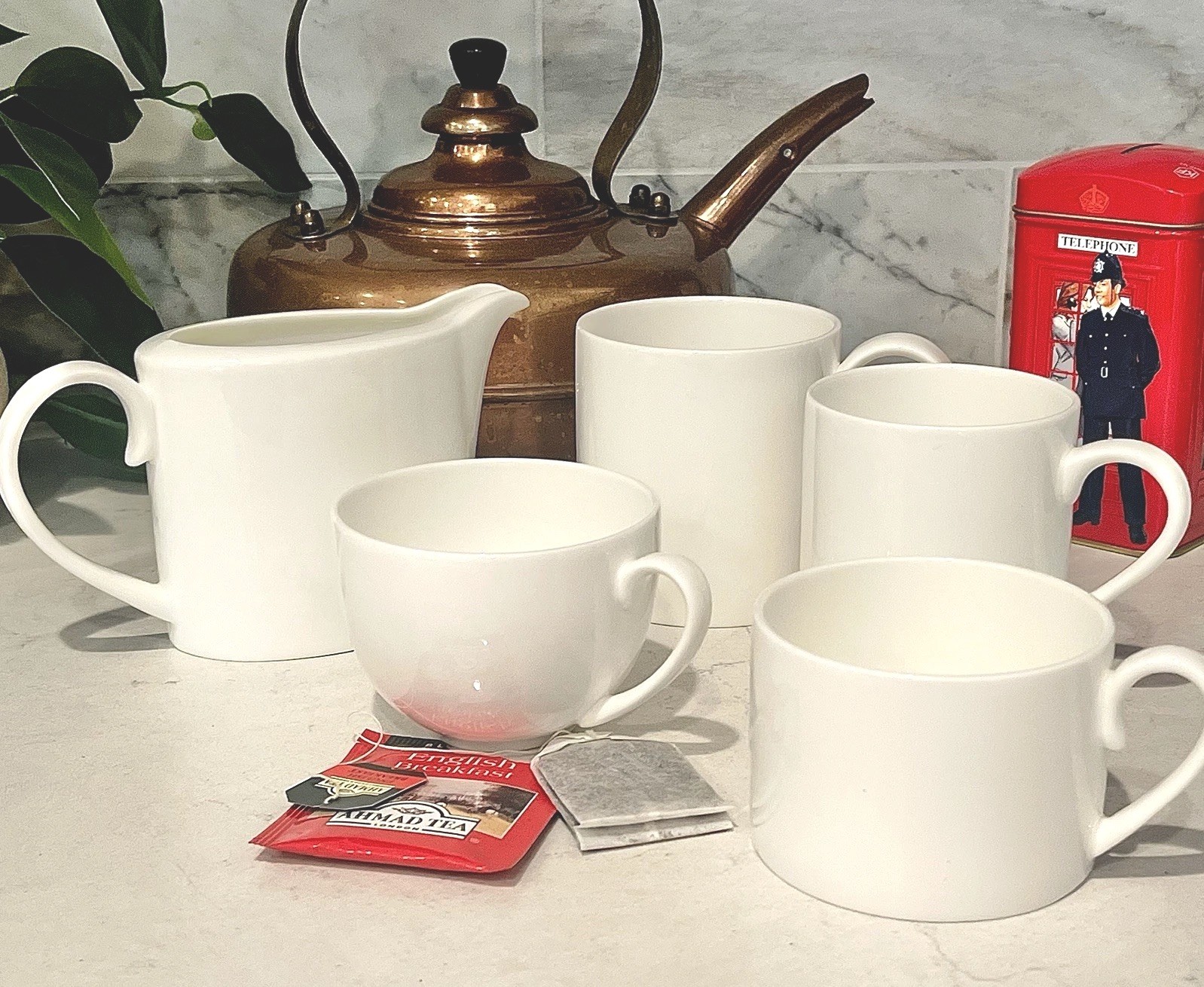 William Edwards COUPE WHITE Bone China Mugs Teacups Milk Jug Mixed Lot ~5 Pieces