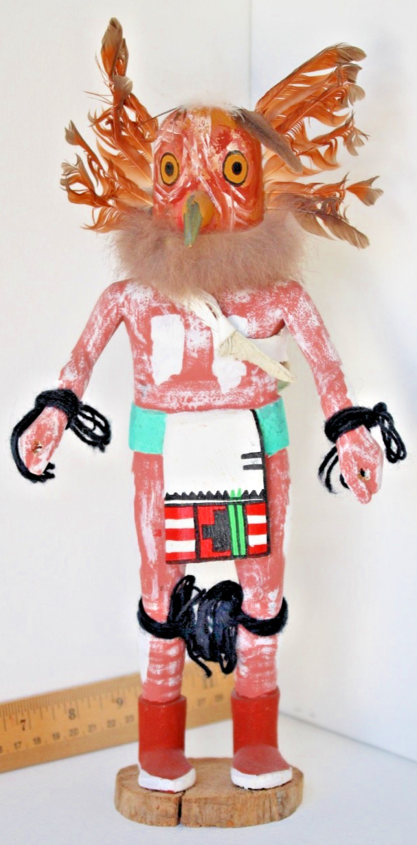 Hopi Owl Kachina Signed by Native American Wilmer Kaye